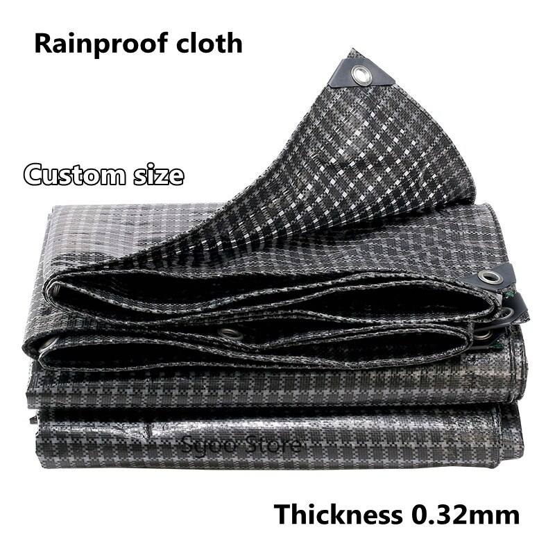 Lona impermeable de PE para exteriores, tela impermeable para balcón, jardín, planta, barco, camión, cobertizo, lona, color blanco y negro
