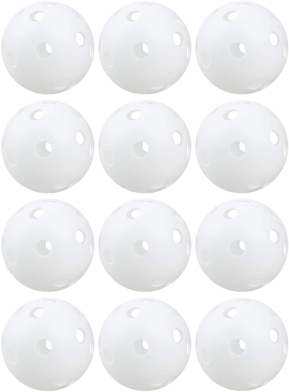 Crestgolf bola de plástico macia de 72mm, 12 peças x 72mm para prática de fluxo de ar de ar, com 4 cores para escolher: white