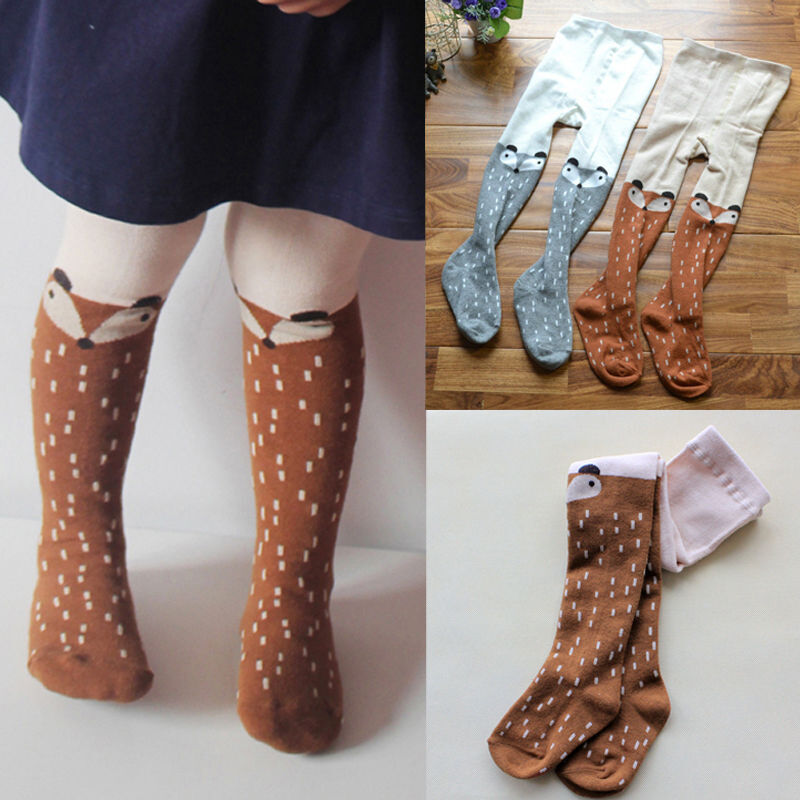 cartone animato carino bambino bambini bambini piccoli ragazze ginocchio alto calze autoreggenti collant gamba più caldo calza Volpe animale cotone Pantyhose la moda