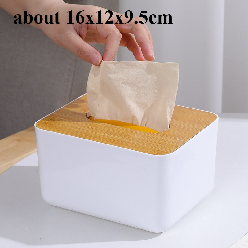 Bamboo Box Tissue Household Hotel Cafe for Napkin Dispenser Box Utility Paper Container Large Capacit