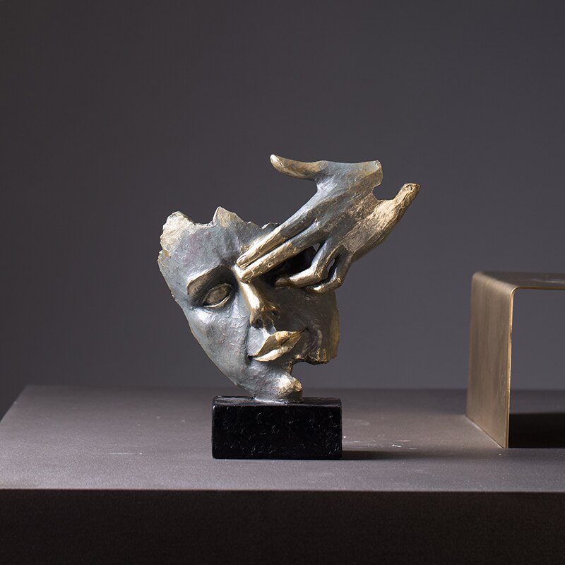 Estatuas modernas, creativas, abstractas, salas de estar de arte, muebles antiguos para el hogar y decoraciones en el norte de Europa: C