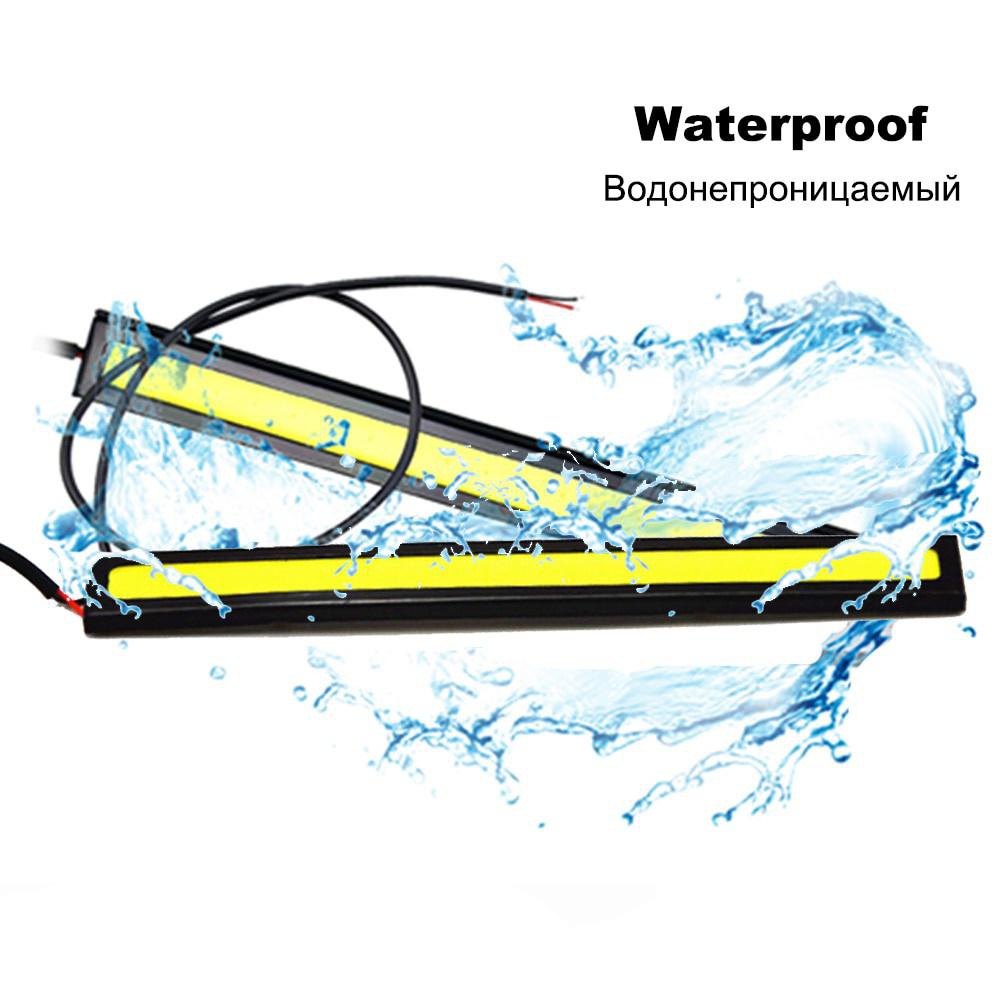 10PCS 17CM LED DRL Waterproof Driving Daytime Running Lights Strip 12V COB LED Car Aluminum Stripes Lights