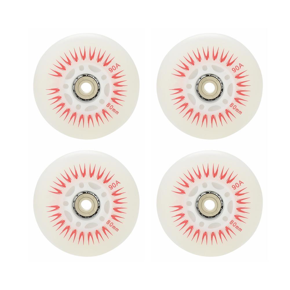 80mm rolo inline rodas de skate 4 pces led deslizante patinação durável roda substituição rollerblade luminoso piscando rolos h1y1