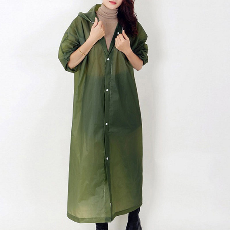 Chubasquero de EVA grueso de para mujer, impermeable portátil para exteriores, Poncho impermeable largo de mujer para viajar, acampar y hacer senderismo: 9