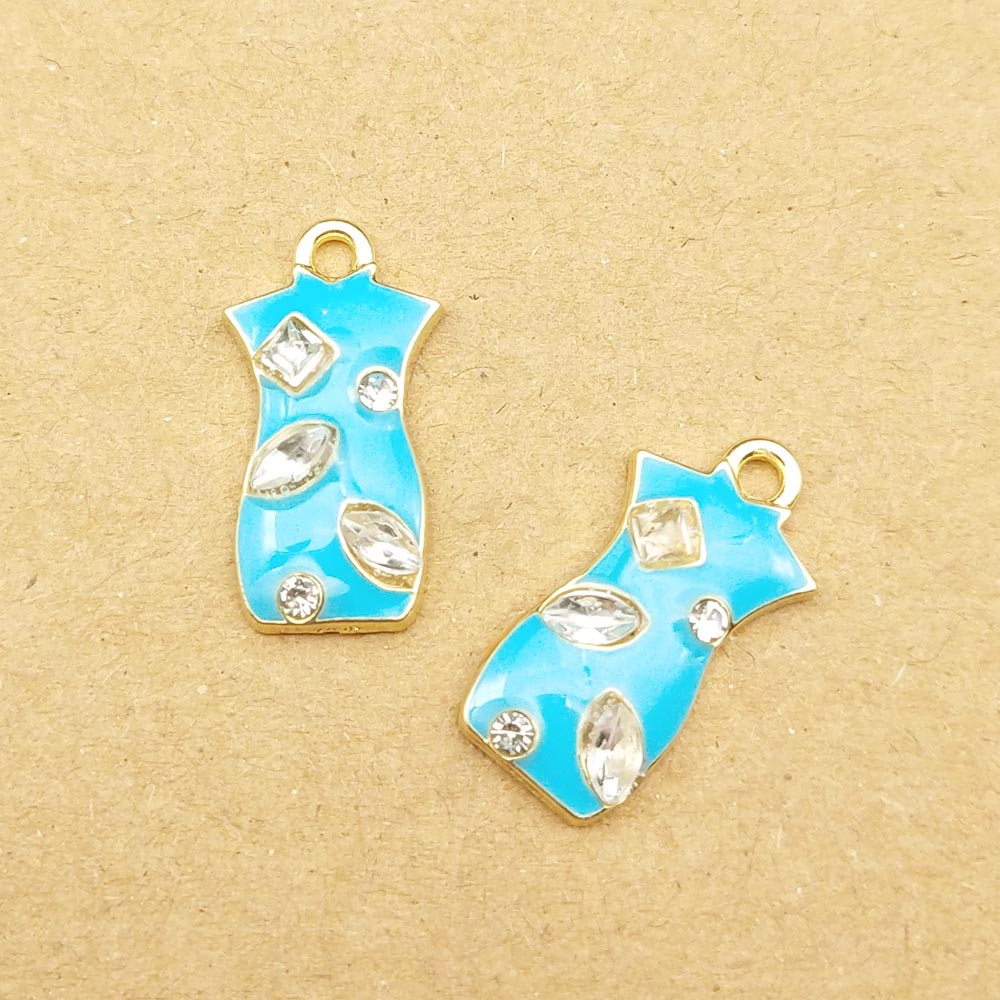 10 stuks 10 x 17mm emaille bedels voor dameskleding voor het maken van sieraden, oorbellen, armbanden, kettingen en bedels