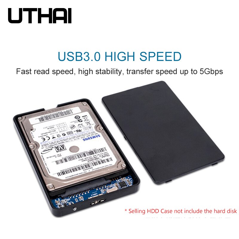 UTHAI T22 2,5" SATA zu USB3.0 HDD-Gehäbenutzen Handy, Mobiltelefon Festplattenhüllen für SSD Externer Speicher HDD-Kasten mit USB3.0/2.0-Kabel ABS