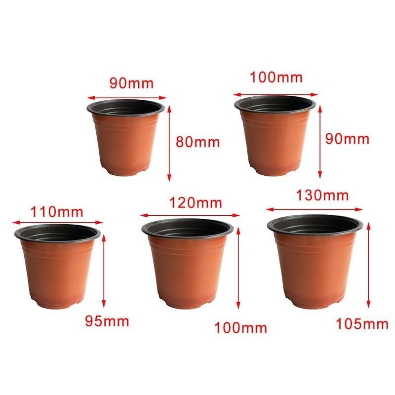 10 Stuks Plastic Planten Pot Container Bloempot Tuinieren Patio Planten 5 Maten Ventilatie Outdoor Zaailing Kwekerij Veel