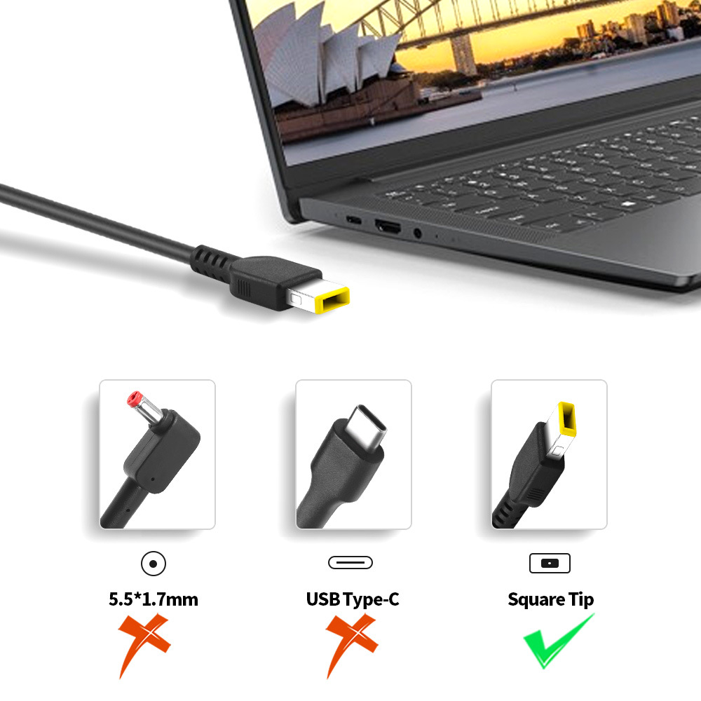 20v 2.4a 65w quadratisches USB-Laptop-Ladegerät Netzteil für Lenovo Thinkpad Yoga 13x3,25 x g500 g405 x1 Carbon e431 e531 t440s