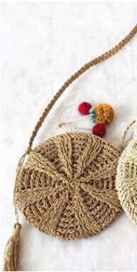 3 de las mujeres bolsa de paja de mimbre tejido bolso verano playa bolsas de vacaciones de playa Casual hecho a mano monederos: R Khaki