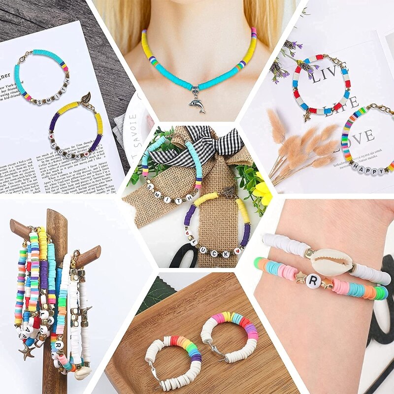 634C Bohemian Kralen Ketting Klei Kralen Voor Sieraden Maken Kit Alfabet Kralen Voor Armbanden Maken Ouder-kind Interactie