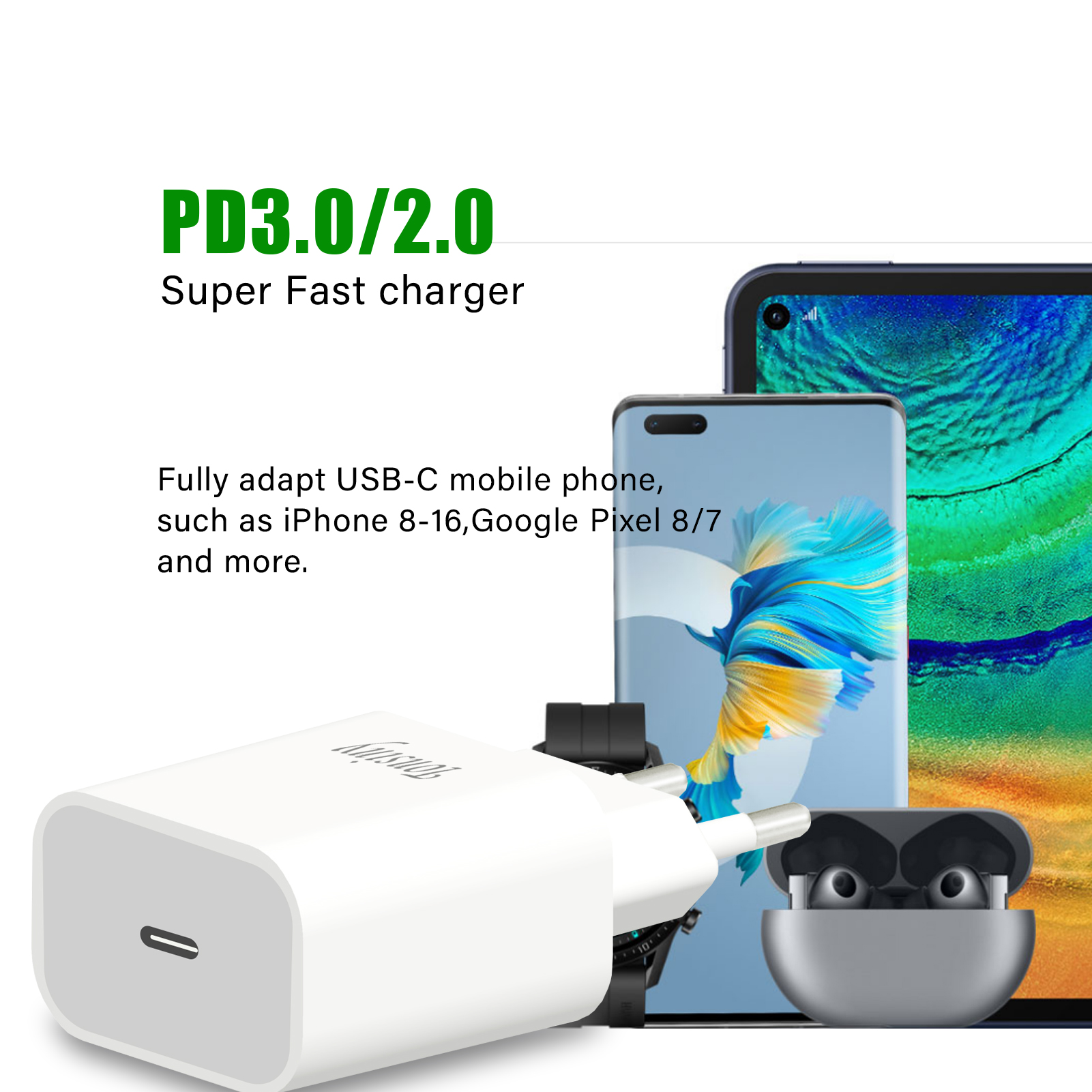 For PD 30W Charging For iPhone 14 Pro Max 13 12 mini 11 Fast Charger X XS XR 7 8 6 Plus SE Phone Accessories