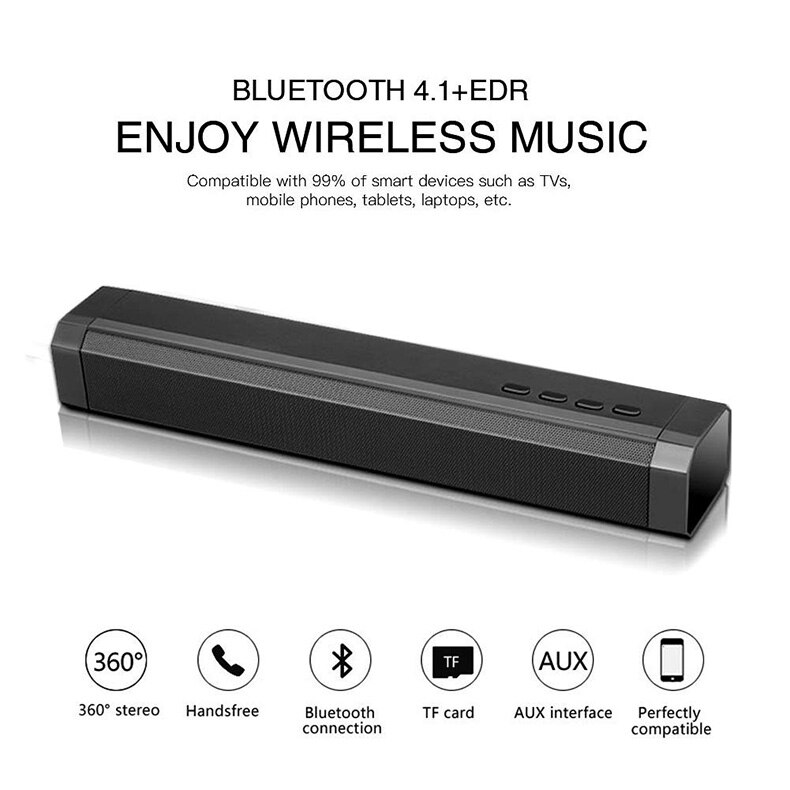 Barre de son Bluetooth filaire sans fil Surround avec caisson de basses accueil haut-parleurs Audio stéréo pour TV PC tablettes ordinateur téléphones intelligents