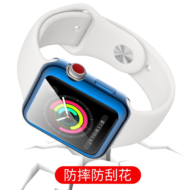 Apple watch-hoesje is van toepassing op een iwatch-gegalvaniseerd tpu-hoesje met een hol rond gat.