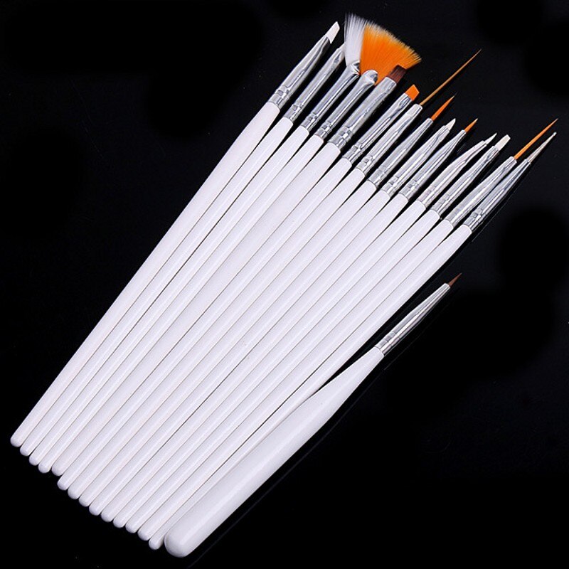 1 Set Nail Art UV Gel Schilderen Puntjes Drawing Pen Brush Set, Nail Art Borstel, nail Gereedschap voor Nail Salon DIY 15pcs