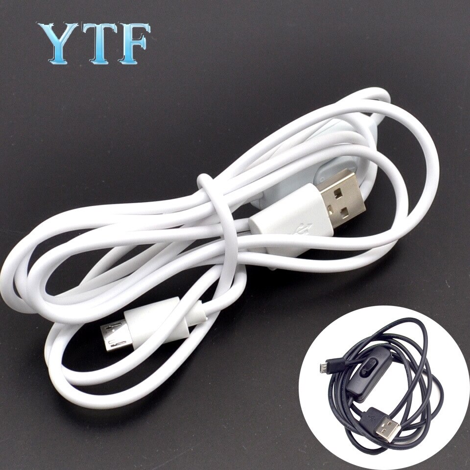 USB Cable With ON/OFF Switch Toggle Power For Raspberry Pi 3 Zero Black And White