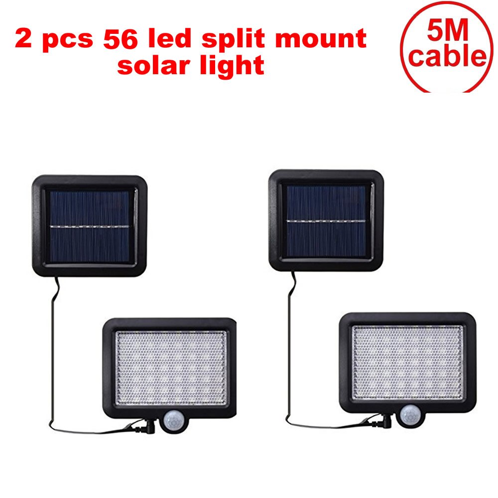 2/4 Stuks 100/56/30 Led Solar Light 3 Modes Zonne-energie Panel Pir Motion Sensor wandlamp Werf Hek Outdoor Path Straat Tuin Li