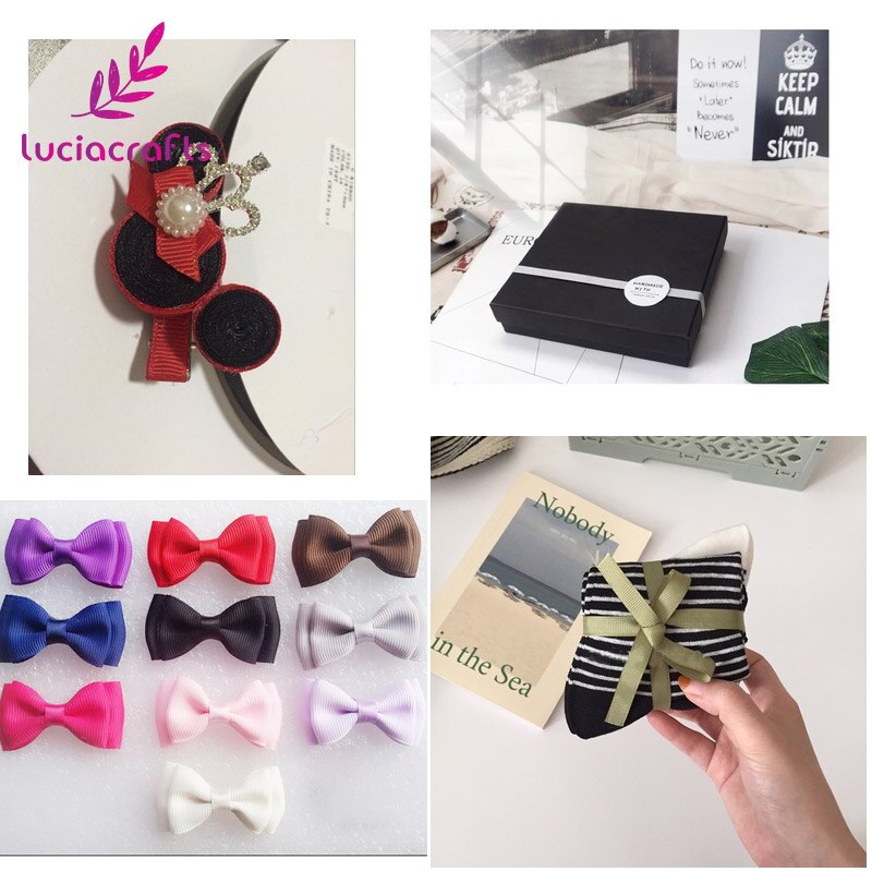 Lucia Ambachten 24y/Lot Willekeurige Gemengde Grosgrain Linten Bow Ambachten Diy Naaien Handgemaakte Wikkelen Materialen Accessoires T0506