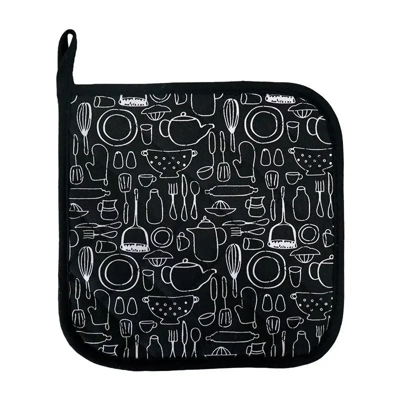 2pcs Kitchen Potholders Pad and Stove Oven Gloves Set Mitts Heat Resistant Thermal Anti-heat Take Pot Cooking Baking Gloves: Yellow