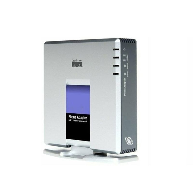 1 Juego de VOIP Gateway, 2 puertos, protocolo SIP V2, Internet, adaptador de voz de teléfono con Cable de red para Linksys PAP2T AU/EU/US/UK Plug