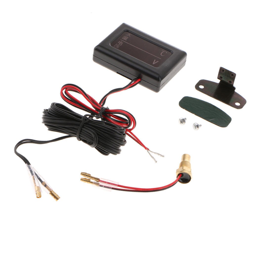 Universele Auto Motor Water Temp &amp; Voltmeter Gauge Meter Met Sensor