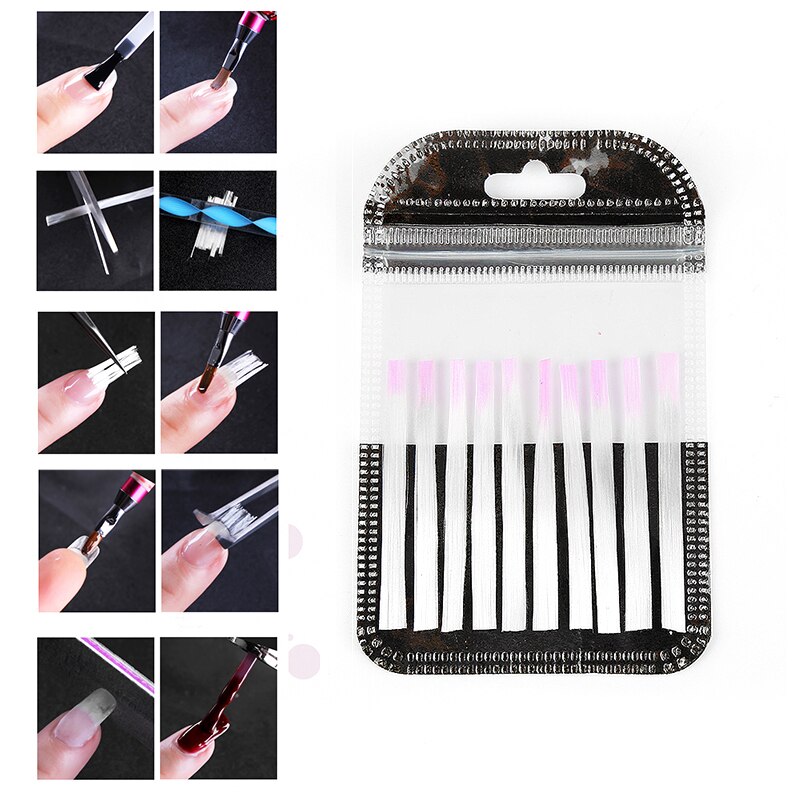 Professionele 10 Stuks Nail Form Glasvezel Acryl Tips Glasvezel Extension Glasvezel Voor Nagels Zijde Building Extension Gereedschap