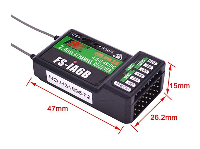 Fasizi FS-iA6B Receiver 2.4G 6CH With Double Antenna Compatible