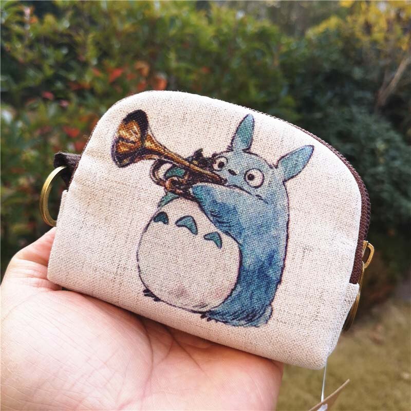 Cartoon Kurze Brieftasche Frauen Vintage Leinwand Shell Geldbörse Dame Karte Halter Kupplung Kinder Cartoon Fuchs/Eule Kleine Ändern geldbörsen: 012