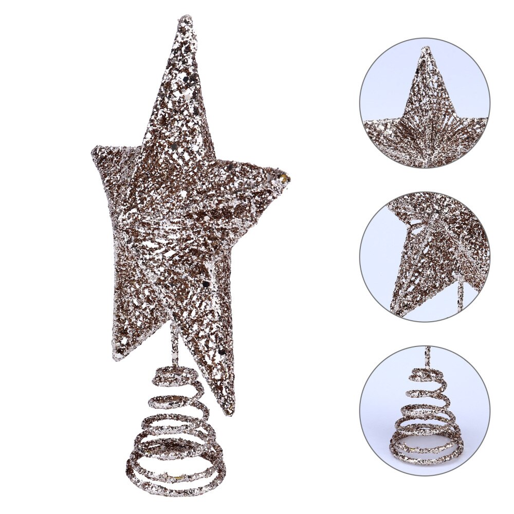 1pc kerstboomstertoppers, decoratiebenodigdheden voor kerstboomversiering: Champagne 20cm