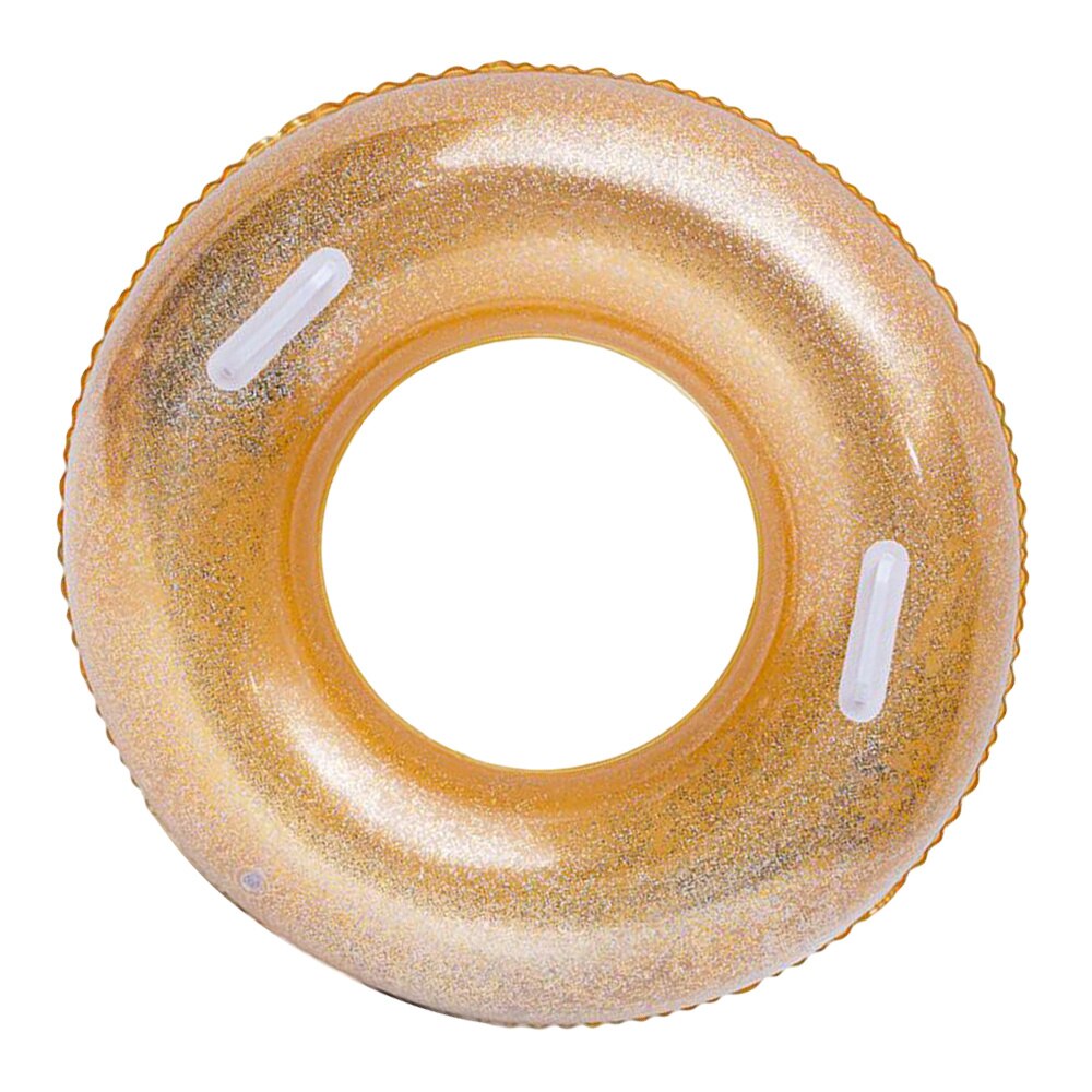 90cm Inflatable Swimming Circle Pool Float PVC Swim Rings Glitter Pool Floats Sequins Inflatable Circle with Handle (Random Colo