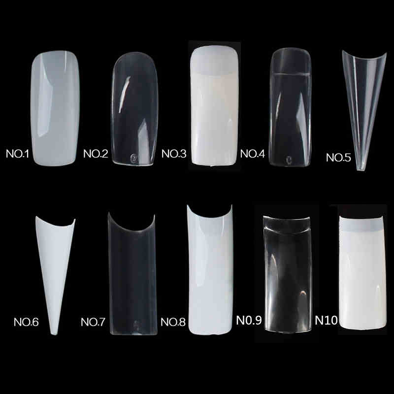 Lelie engel 500 PCS 10 maten wit/natuurlijke valse tips voor nail Franse Stijl Acryl UV Gel Nail Tips gratis