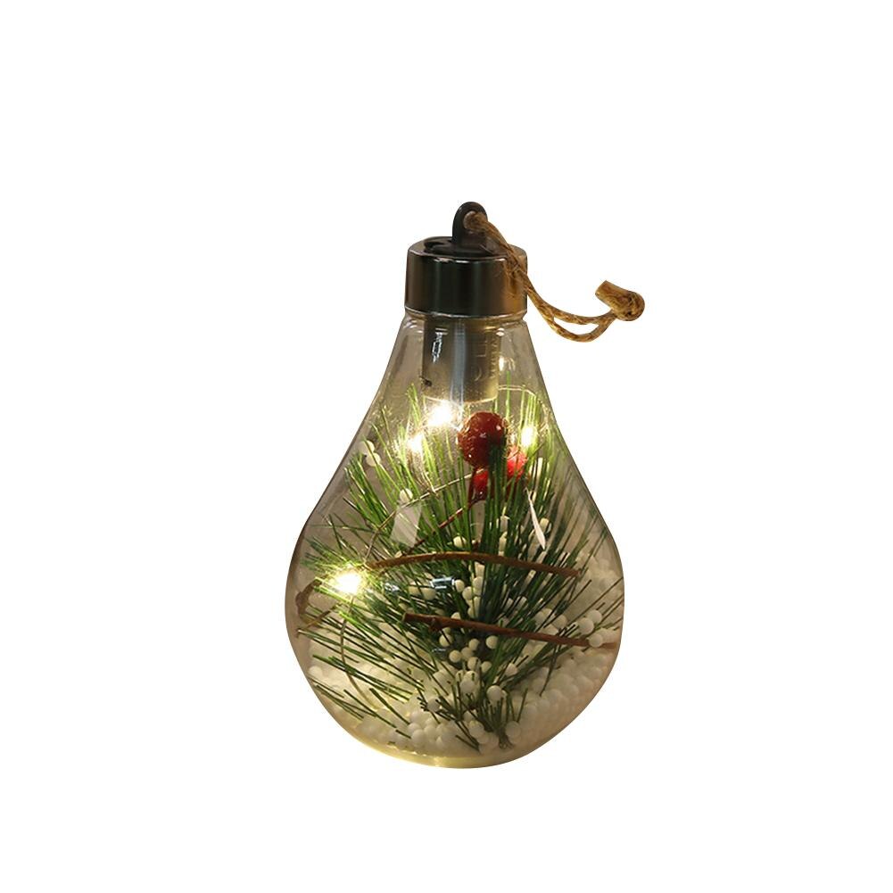 Bola de Navidad luminosa transparente, luz Led de noche, decoración de árbol de Navidad, colgante: Style 2