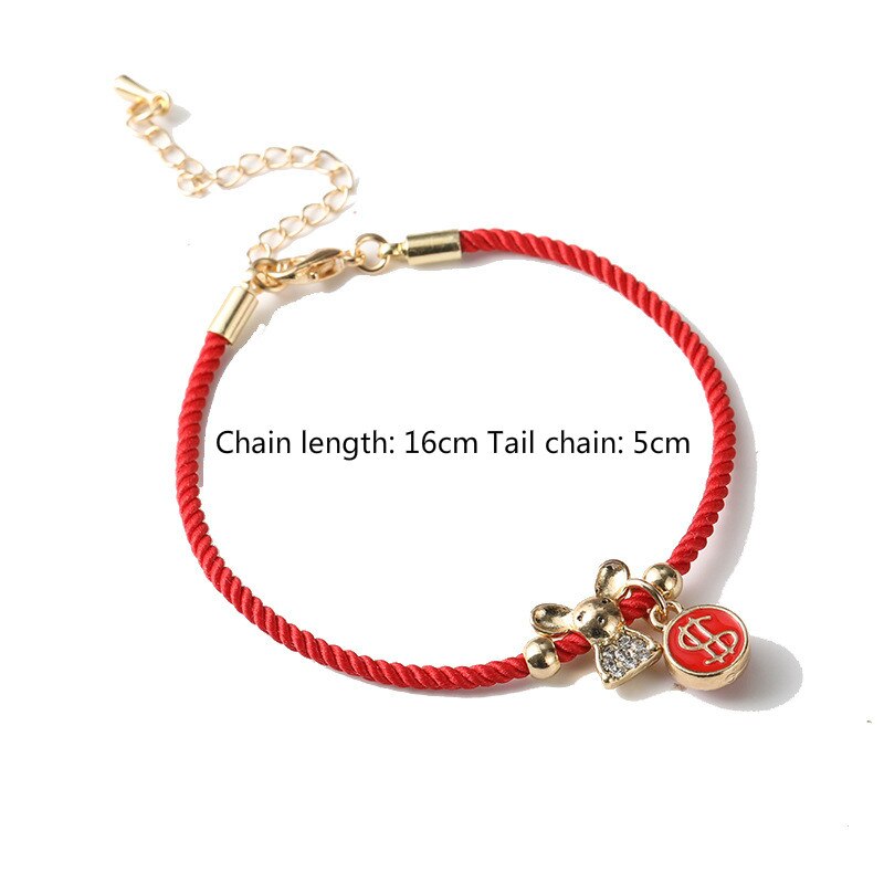 Popular Girl Bracelet Bracelet Wild Temperament Year Red Zodiac Year Of The Rat Transit Blessing Bracelet