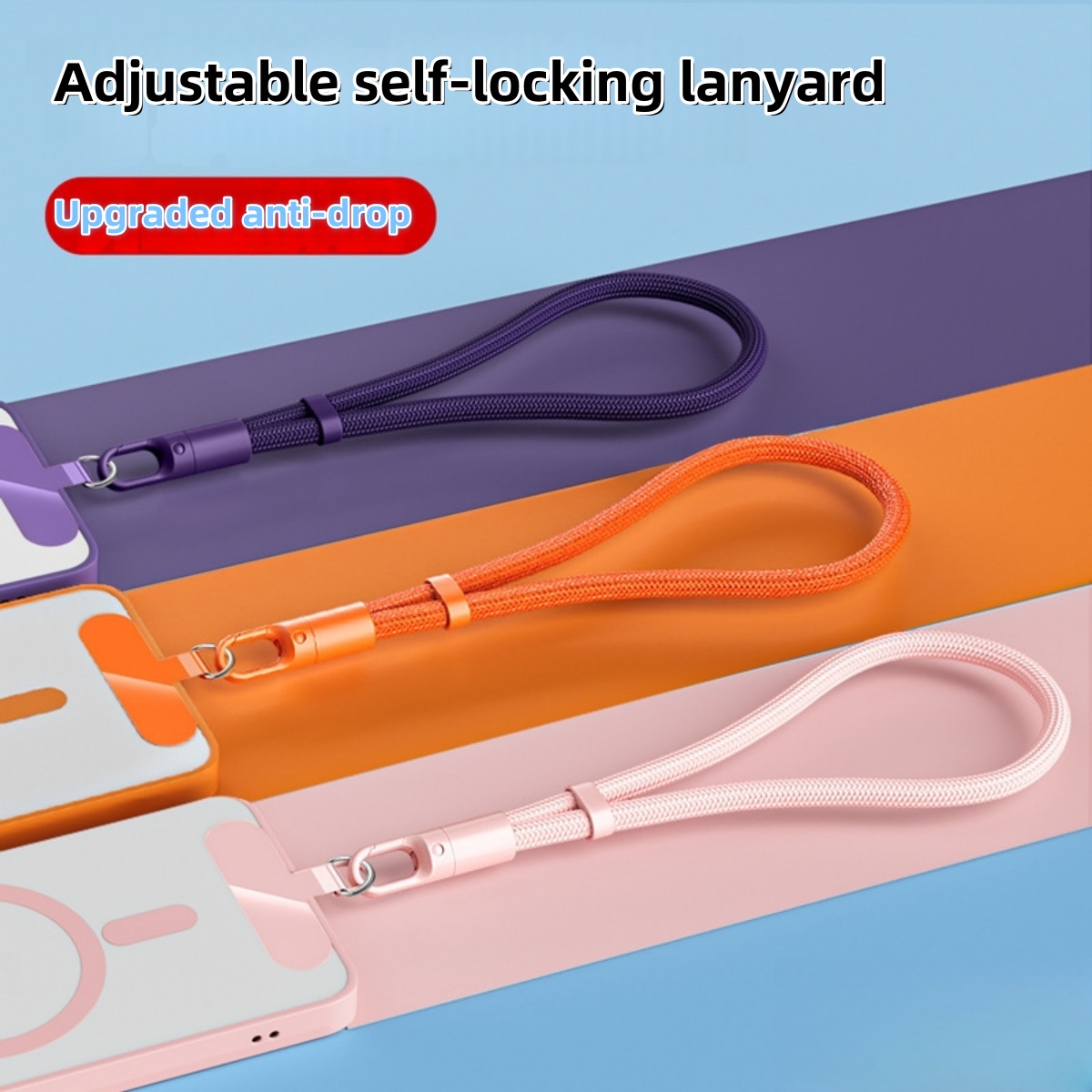 Universal Adjustable Mobile Phone Lanyard Short Wrist Strap with Self-locking Anti Durable Polyester Phone Strap