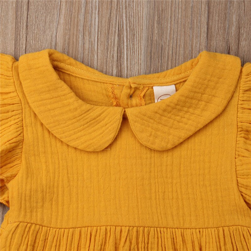 Summer Cute Infant Baby Girls Boy Cotton Ruffles Sleeveless Bodysuit Outfits Round Neck Jumpsuit Child Kids Sunsuit 0-24M