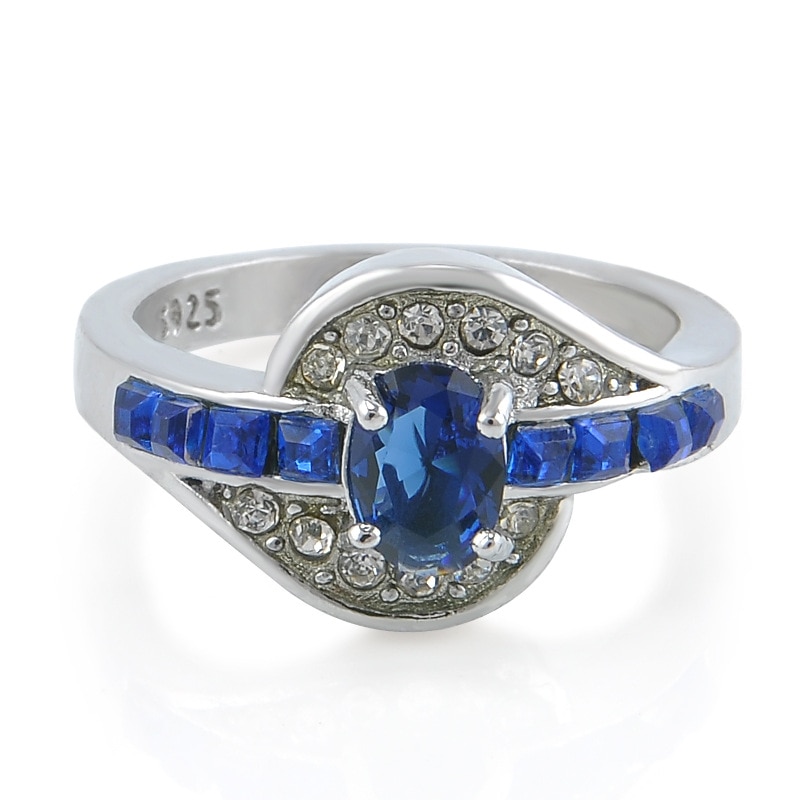 MISANANRYNE Einzigartige Schmuck Blau Oval Zirkon Stein Ring Silber Farbe Hochzeit Verlobung Ringe Für Frauen Männer