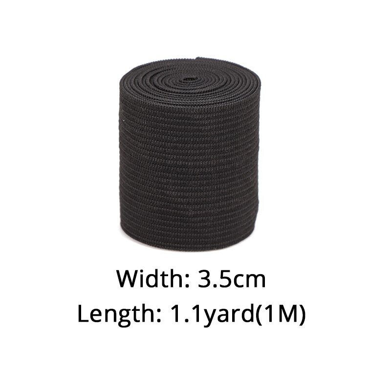 Accesorios de costura para ropa interior, peluca elástica suave, banda elástica de goma elástica negra, gran , 15/25/35/40Mm, superventas: 3.5cm width 1meter