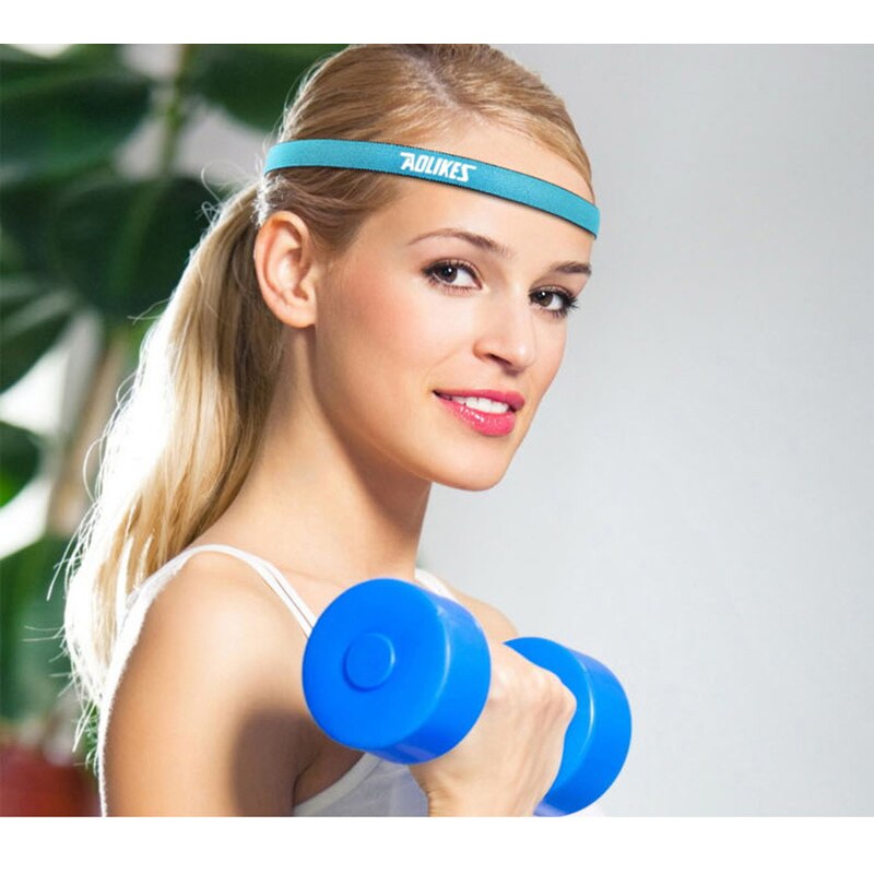 Aolikes nylon elastisk hoved svedbånd skridsikker til mænd kvinder yoga hårbånd kører svedbånd fitness pandebånd