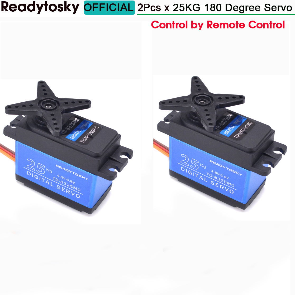 20kg TD8120MG / 25kg TD8325MG Hohe Drehmoment Kernlosen Motor Servo Wasserdichte Digital 180 Grad Servo control durch Fernbedienung control: 2pcs 25KG SERVO