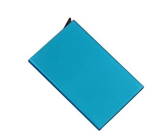 Aluminum bank card package credit card wallet rfid shield card set card box document package metal wallet: blue