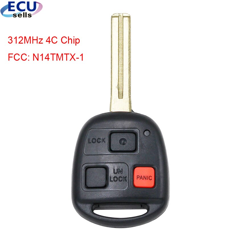 Remote Key Fob 312MHz for Lexus RX300 1999 2000 2001 200 2003 N14TMTX-1 - 4C