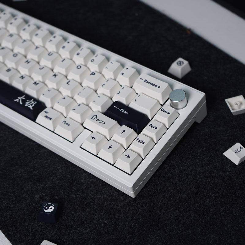 GMK Keycaps Milk White Minimalist Tai Chi English 144 Key PBT keycaps Dye Sublimation Cherry Profile For Mechanical Keyboard 61