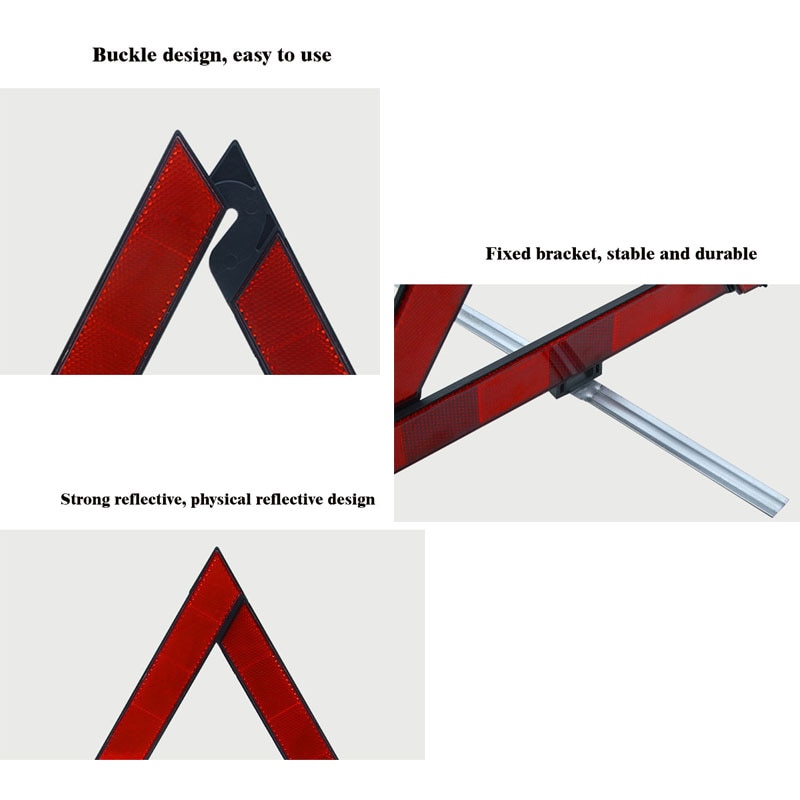 Car Tripod Warning Sign Car Emergency Tool Folded Stop Sign Reflector Auto Breakdown Repair Tripod Emergency Warning Triangle