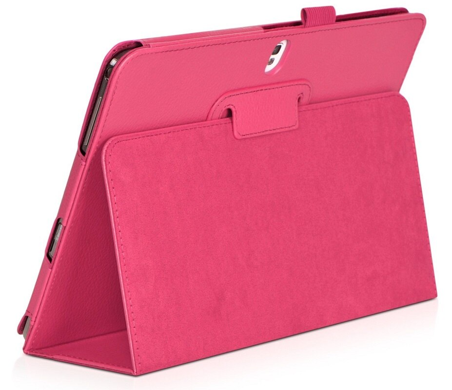 Coque For Samsung Galaxy Tab Pro 10.1 SM-T520 T525 T521 Case Luxury Tablet Cover Fundas Leather Back Cases Capa P600 P605 Shell: Rose Red