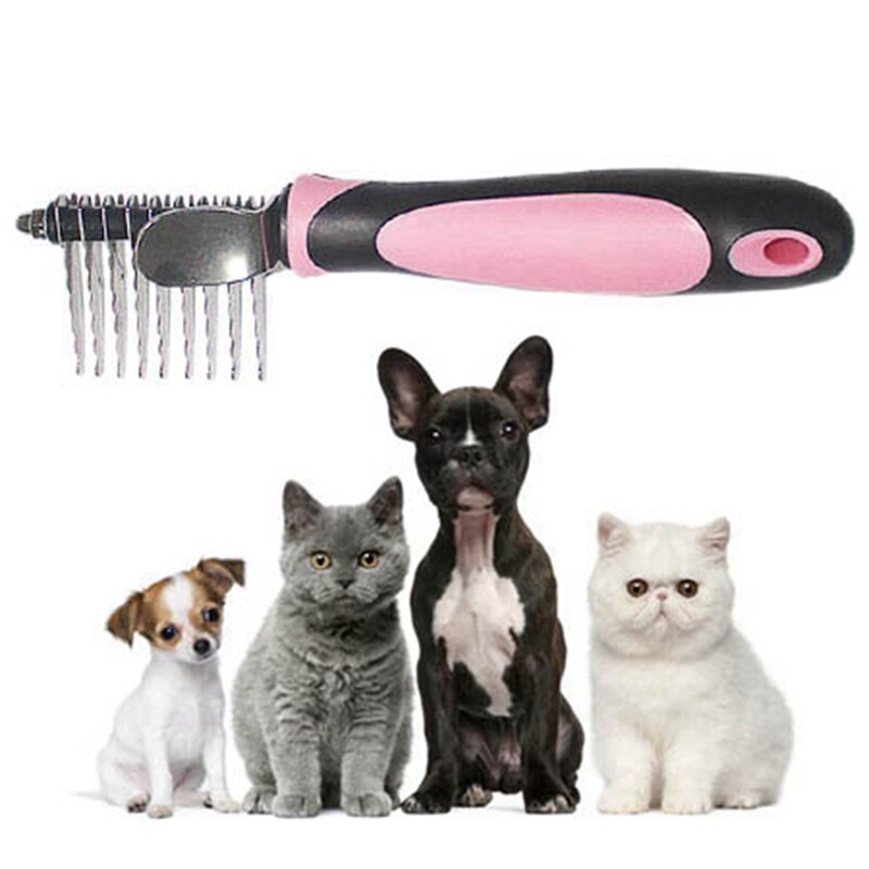Ontharing Kam Voor Honden Kat Vergieten Grooming Brush Tool Voor Matted Lang Haar Krullend Hond Haar Open Knoop kam