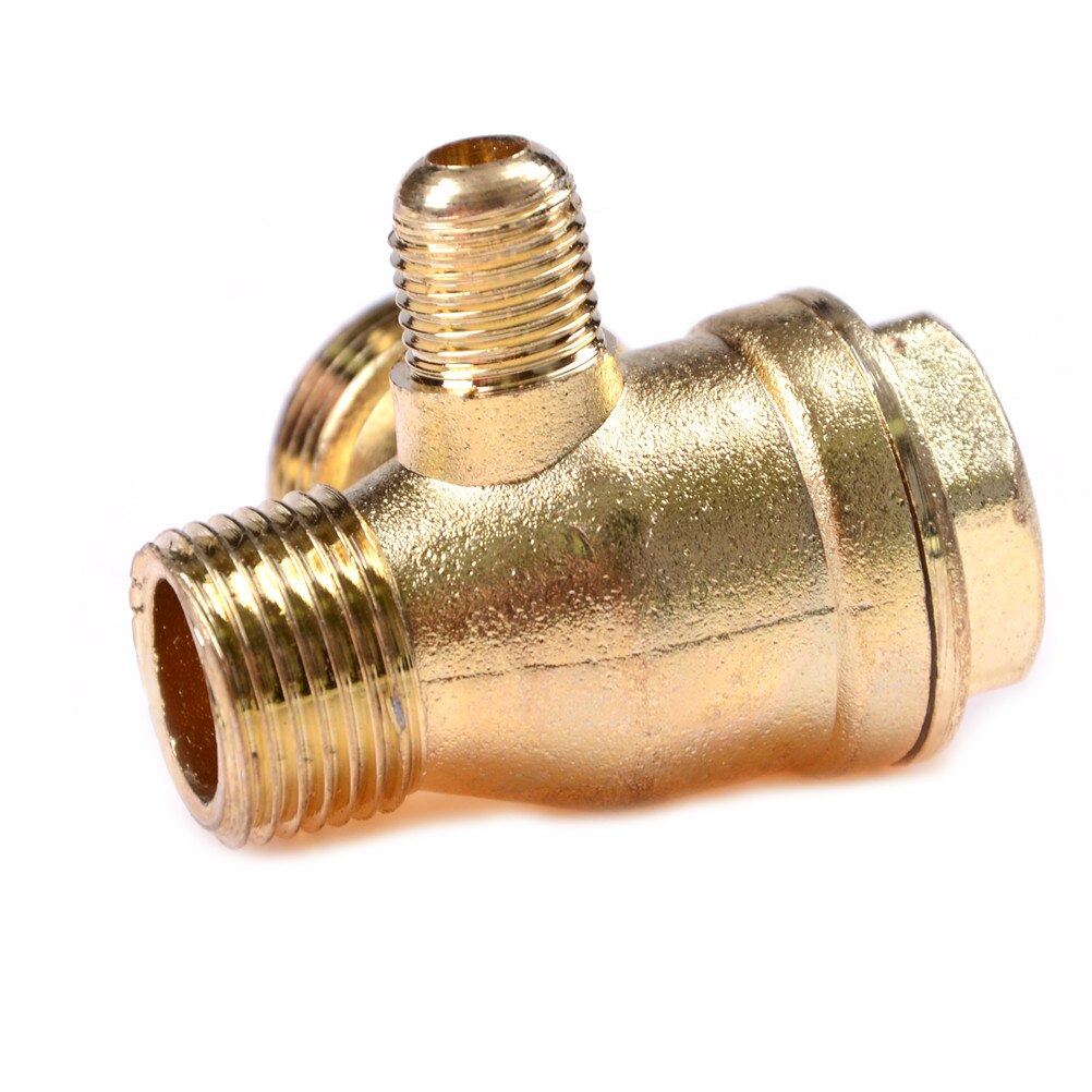 ZLinKJ 3 Port Brass Central Pneumatic Valves Air Compressor Check Valve Thread 90 Degree DIY Home Tools