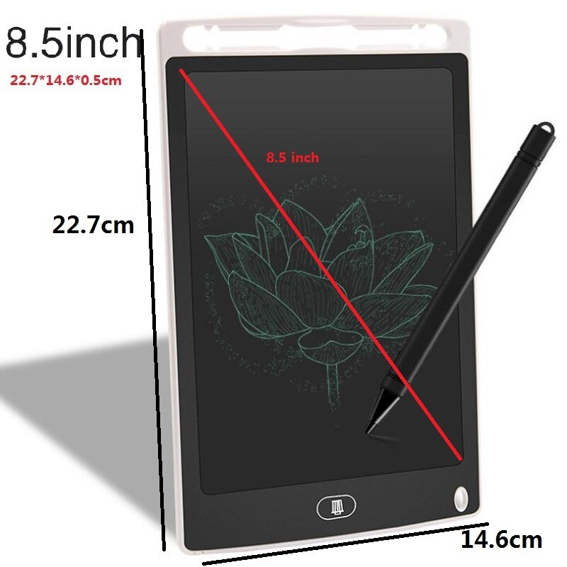 Tablette numérique Portable, écriture A3 A4 A5 pour enfants, tableau graphique LED, tableau à dessin, Graffiti, tableau Fluorescent peint à la main: 8.5 inches white
