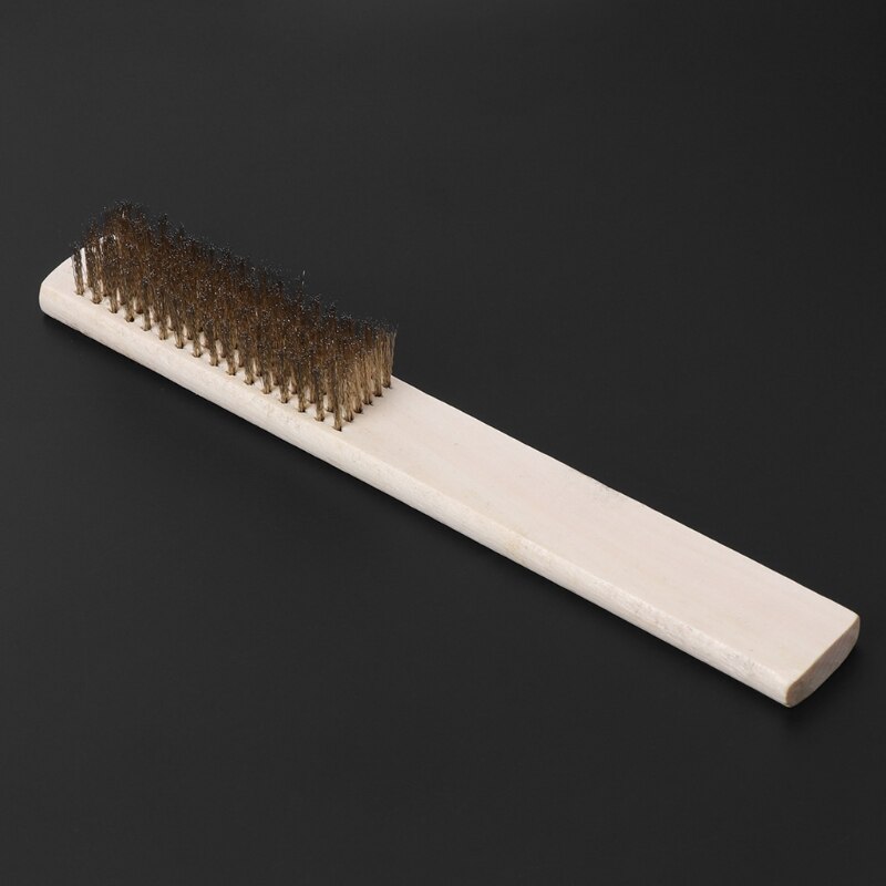 6Row Steel Copper Wire Wood Handle Scratch Brush For Polishing Grinding Cleaning