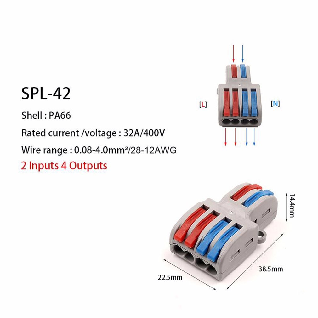 Mini Fast Wire Connector Universal Wiring Cable Connector Push-in Conductor Terminal Block Hard Wire Connector