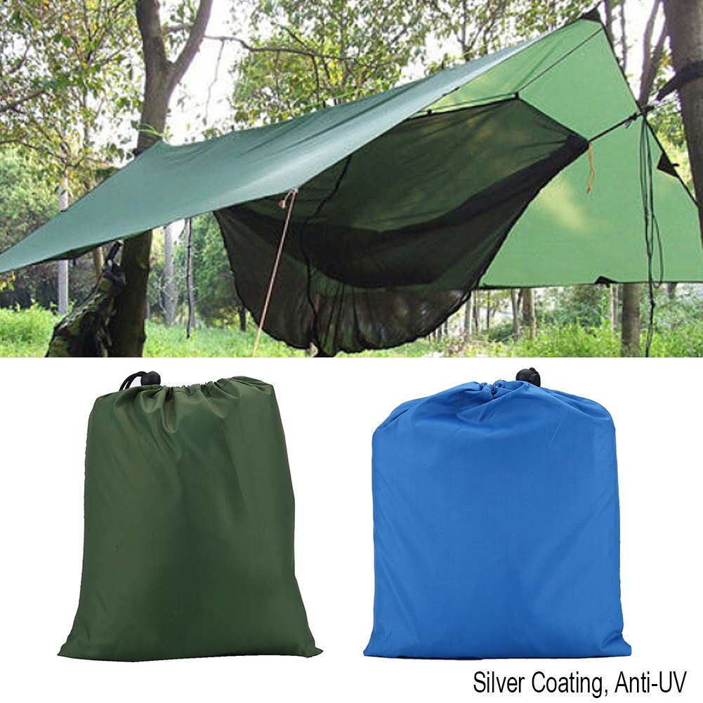 Waterproof Lightweight Sun Shelter Camping Tarp Awning Hiking Portable Canopy Outdoor Beach Picnic Pad Hammock Tent Rain Shelter