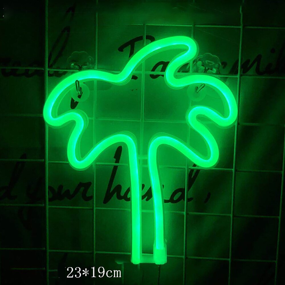 Signe néon à Led avec batterie, alimenté par USB, cerise, ananas, rêve, pour chambre d&#39;enfant, fête, maison, Bar, décoration: Coconut Tree